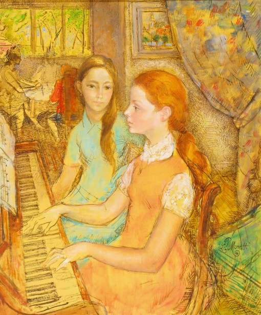 Veronique et Marina au Piano, 1970
