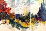 Trees in a Landscape, Triptych