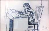 ילד בשולחן הכתיבה