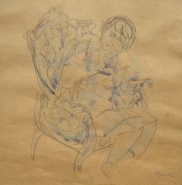 Woman sitting on an armchair, 1960