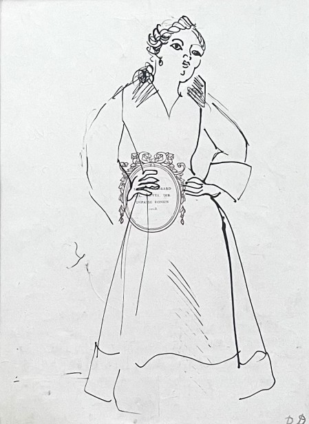 Theater actress un a designer drees,