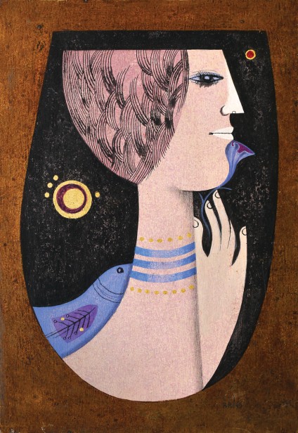 אישה וציפור