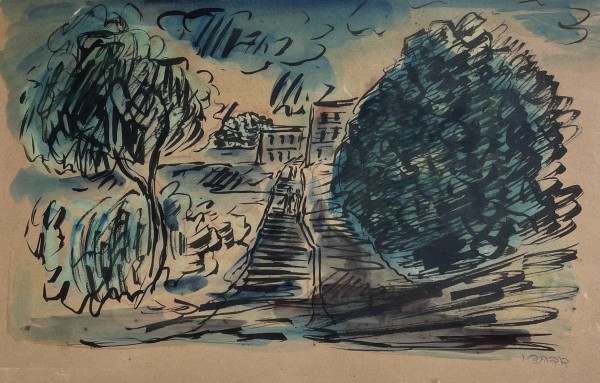 Figure in tje landscape,