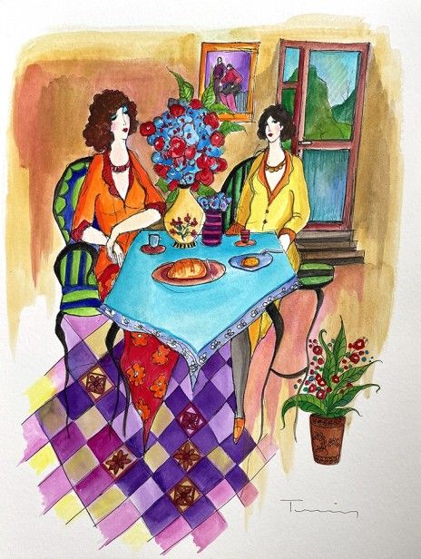 שתי נשים בקפה