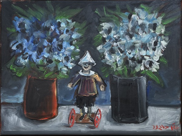 Flowers and a little clown,