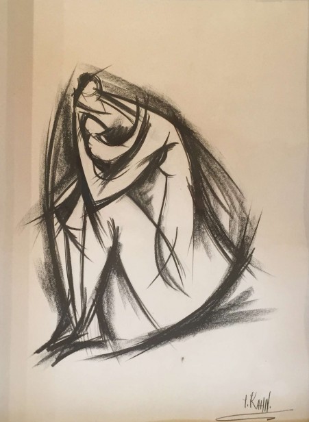 מתווה לפסל, עירום, 1981