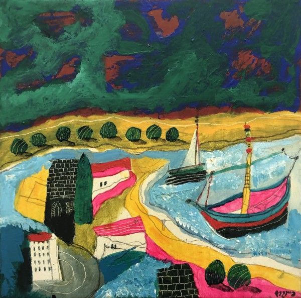 דייגים בכנרת עם סירה של ואן גוך