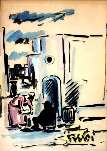 Figures in front of the House