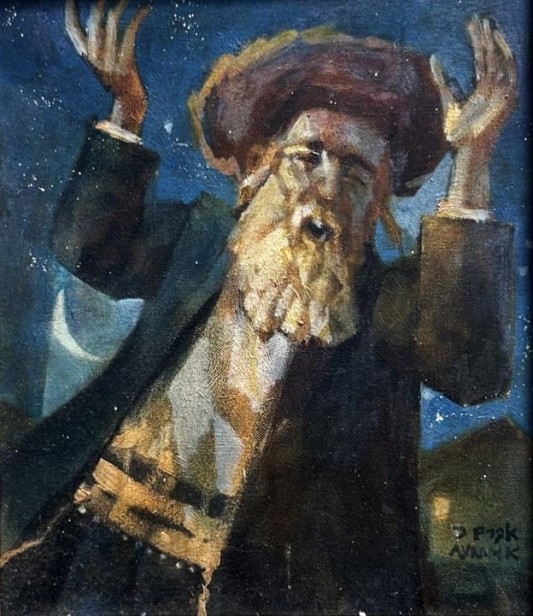 Hasid dancing at night,