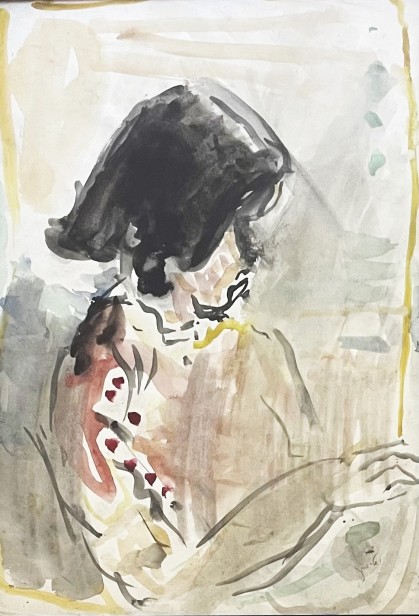 נערה יושבת,