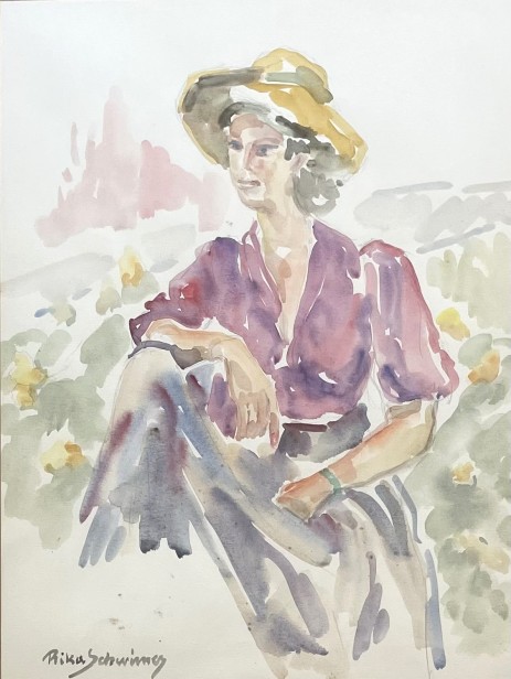 Woman in the landscape.