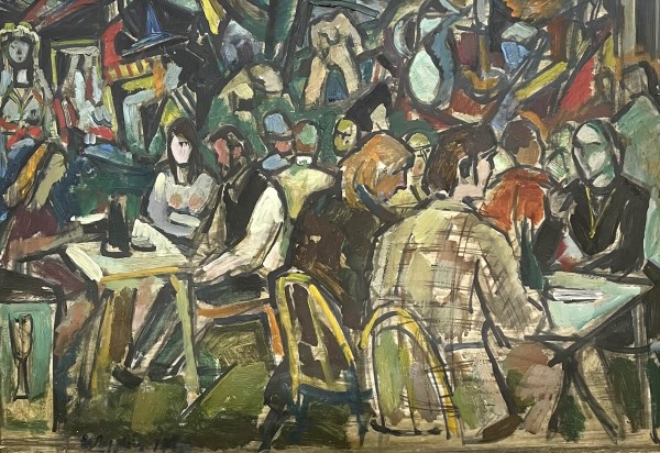 In a cafe,