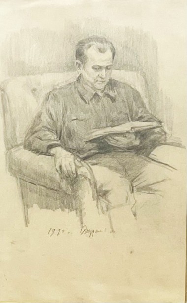 Man reading, 1970