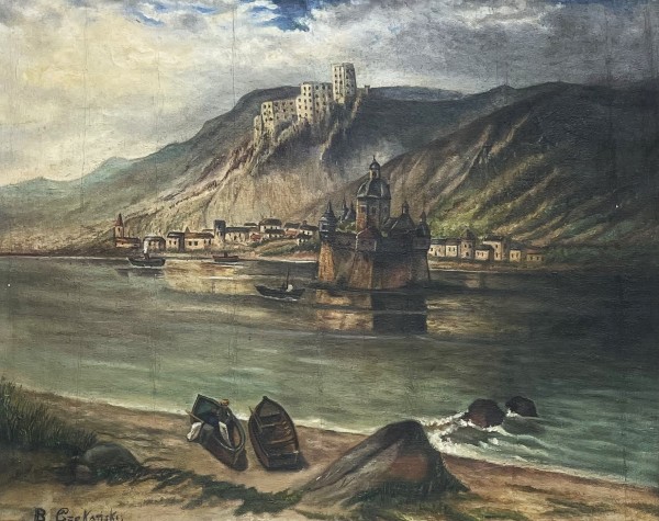 Boats in seascape,