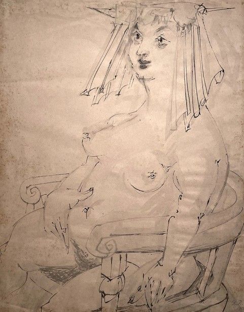 עירום בישיבה, 1958