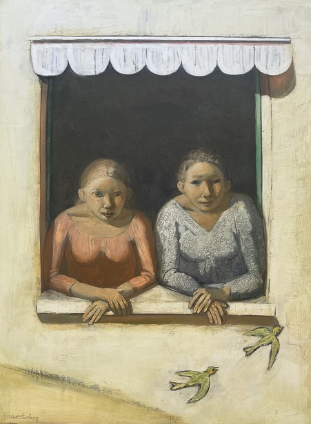 Sisters in the window,