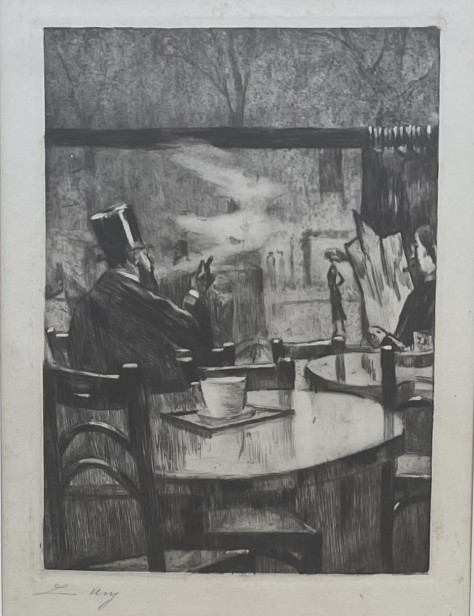 גבר עם מגבעת בבית קפה, 1923